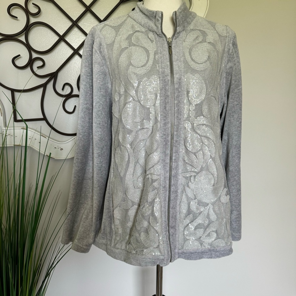 CHICO’S Size XL (3) Zip Up Jacket with Sequins